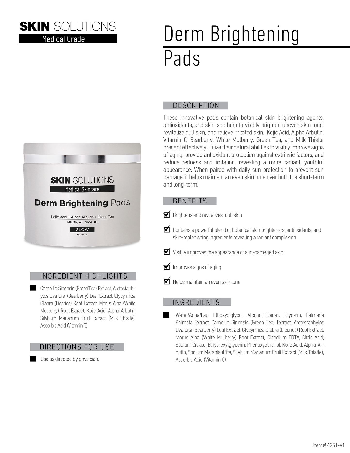 Derma Brightening Pads