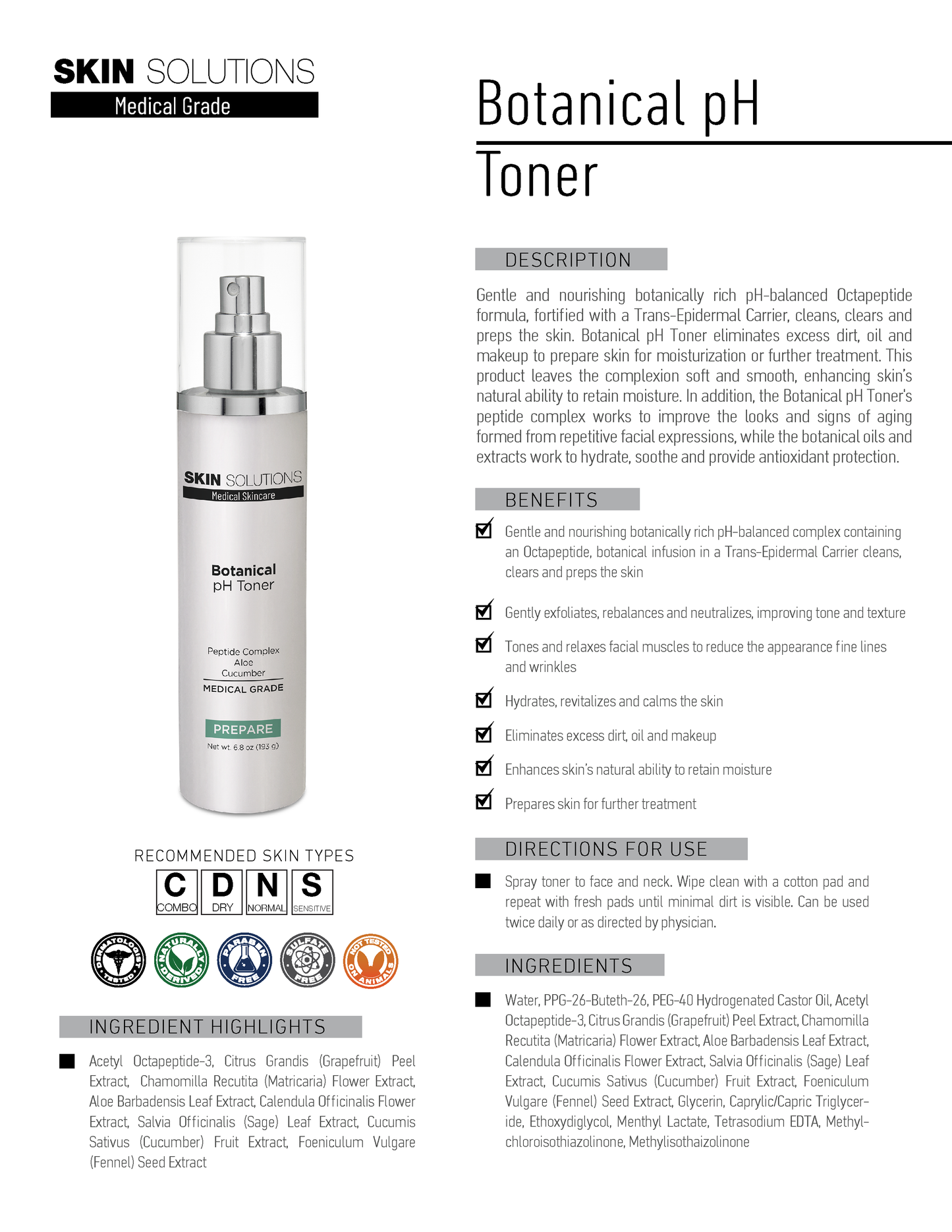 Botanical pH Toner