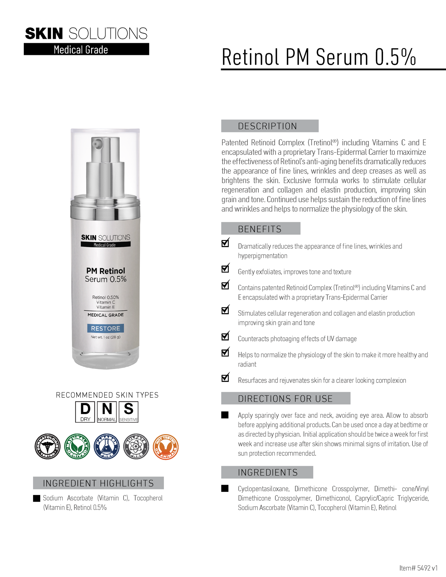 Retinol PM Serum 0.5%