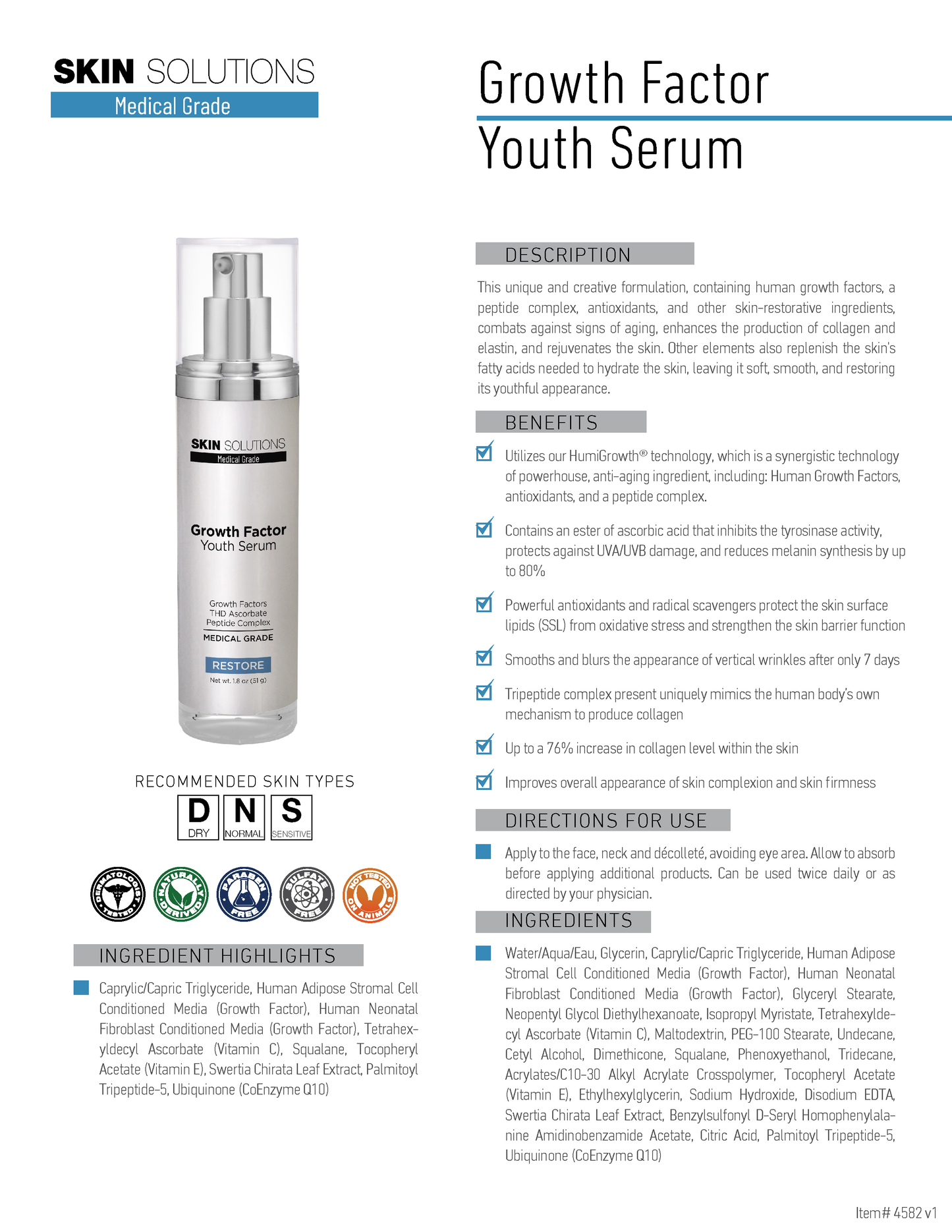 Growth Factor Youth Serum