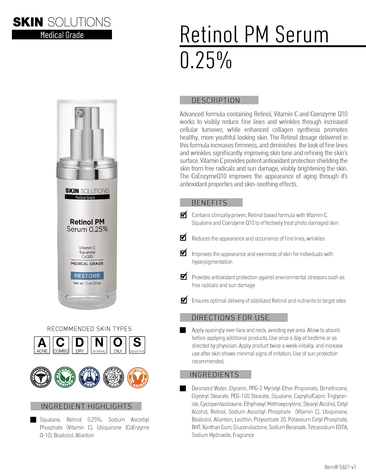 Retinol PM Serum 0.25%